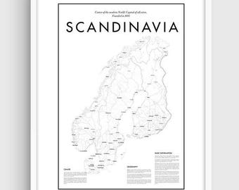 Scandinavia map Etsy graphic regarding Scandinavia Map Printable titled Scandinavia map Etsy